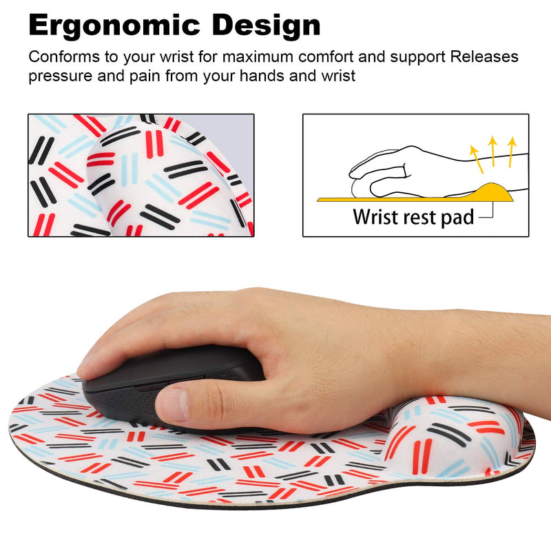  [AUSTRALIA] - Cmhoo Ergonomic Mouse Pad Wrist Rest Pad with Wrist Support Memory Gel Non-Sliding Rubber Base for Computer and Office - 10x9 heihonglan9