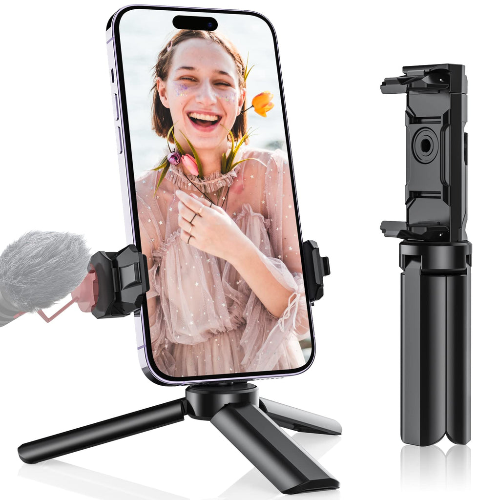  [AUSTRALIA] - Mini Tripod, Anozer Small Tripod with Universal Phone Holder & Cold Shoe, Lightweight Phone Tripod Stand Compatible with iPhone 14 Pro Max/14 Pro, Travel Tripod for Camera/GoPro/Webcam/Mini Projector