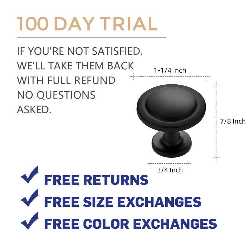  [AUSTRALIA] - Ravinte 1 Pack 1-1/4 inch Kitchen Cabinet Knobs Drawer Knobs Dresser Knobs Matte Black Zinc Knobs Drawer Pulls Door Knobs Dresser Drawer Handles Knobs for Dresser Drawers