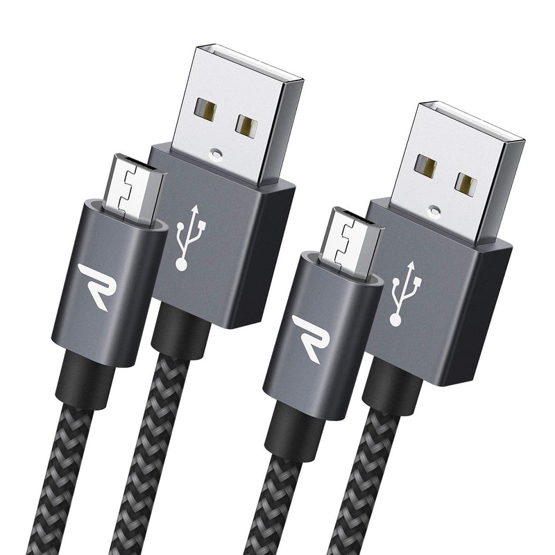  [AUSTRALIA] - Micro USB Cable [2 Pack/6.6ft],Rampow QC 3.0 Fast Charging & Sync Android Charger,Micro USB Cables for Samsung Galaxy S7/S6 and Edge,Note 7/6,Sony,Kindle,PS4,Xbox,Android Devices and More-Space Grey 6.6ft Space Grey 2