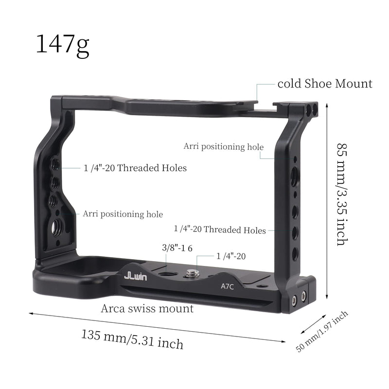  [AUSTRALIA] - Fotga Alloy Aluminum Camera Cage Stabilizer Bracket + Top Handle for Sony A7C ILCE-7C α7C Mirrorless DSLR Camera Video Film Making