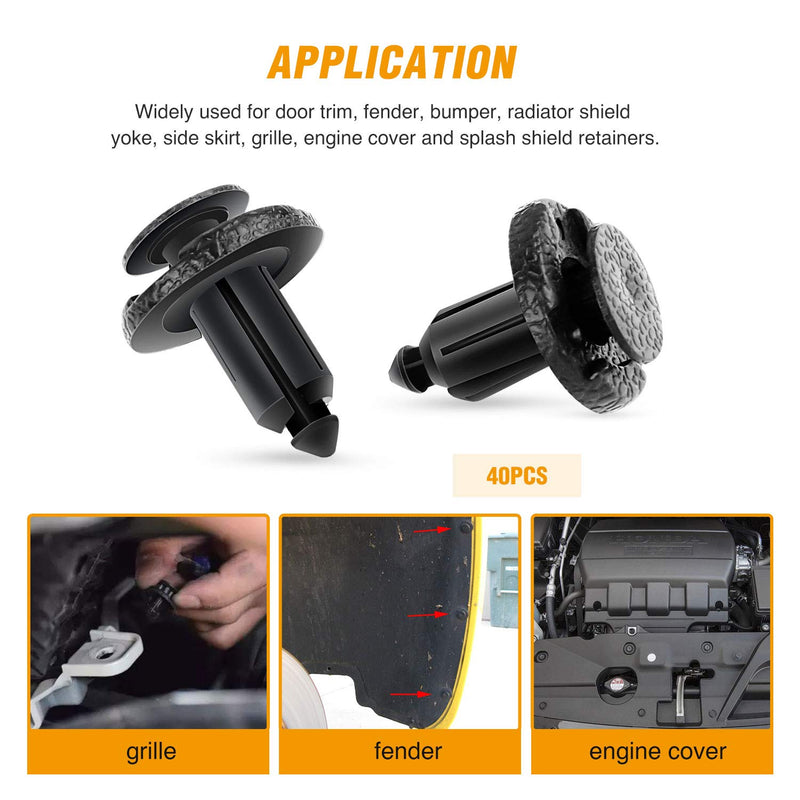  [AUSTRALIA] - GOOACC Bumper & Radiator Support Clip Automotive Furniture Assembly Expansion Screws Kit Auto Body Clips 8mm - 40PCS