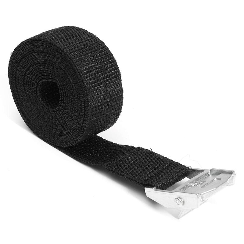  [AUSTRALIA] - IronBuddy 6.5' x 1" Tie Down Straps Lashing Straps Black Nylon Heavy Dust Cargo Tie Down Straps with Zinc Alloy Lock Buckle Up to 600lbs, Pack of 4 (6.5ft)