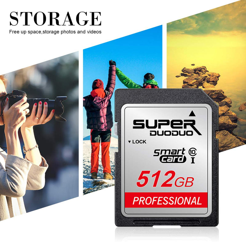  [AUSTRALIA] - 512GB SD Card High Speed Class 10 Memory Card for Digital Camera,Tablet,Surveillance and Drone 512GB