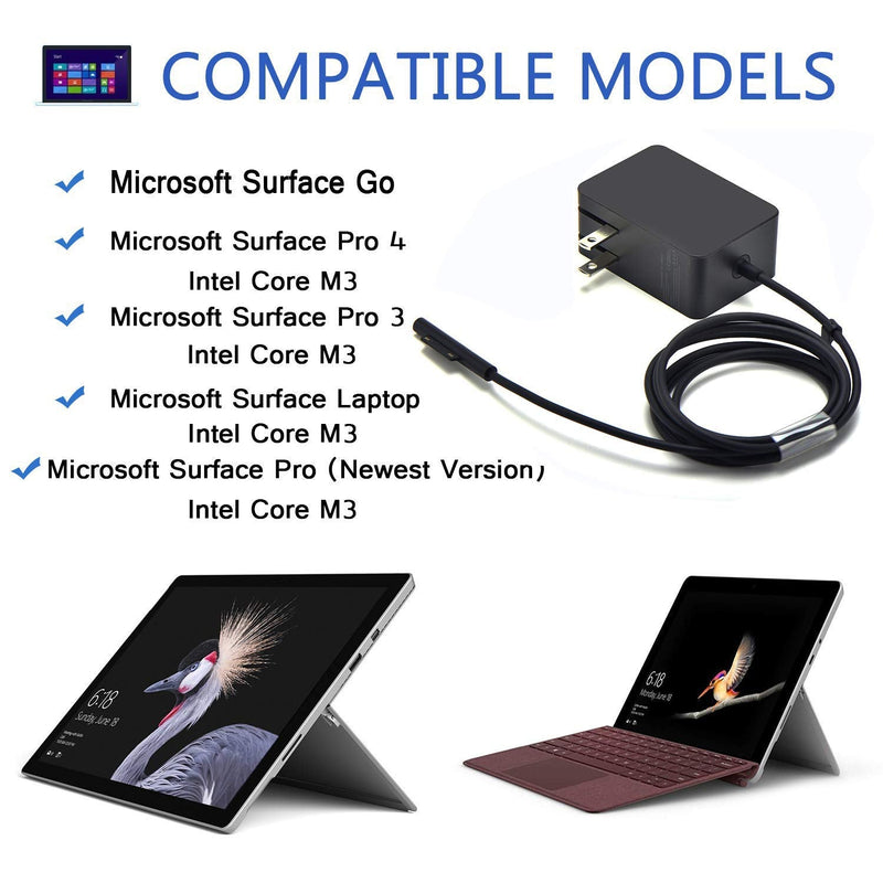  [AUSTRALIA] - Surface Go Charger, Power Supply Adapter 24W 15V 1.6A Compatible Microsoft Surface Go/Go 2/Go 3, Surface Pro 6/ Pro 5/Surface Pro 4 Core m3/Surface Pro 3