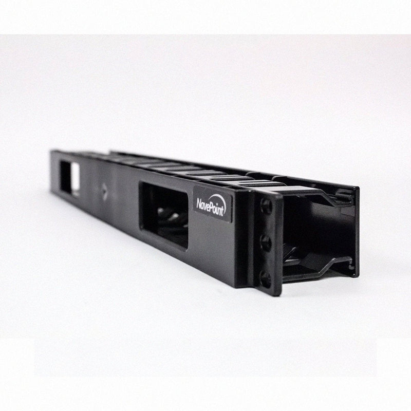  [AUSTRALIA] - NavePoint 1U Horizontal 19-Inch Rack Mount Cable Management Raceway Duct Panel with Cover Black