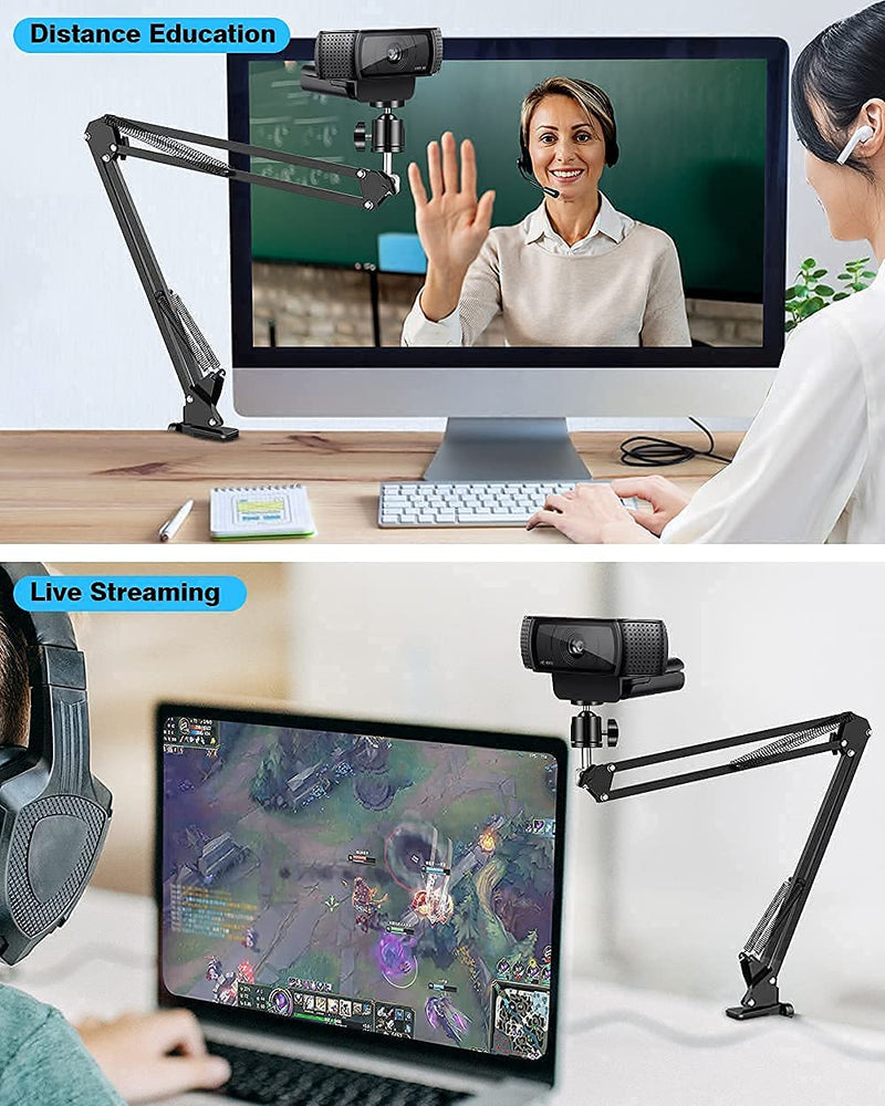  [AUSTRALIA] - Webcam Mount, Etour Webcam Arm Stand, Adjustable [Stable Desk Mount Stand] Compatible with Logitech BRIO Ultra HD 4K Pro Webcam C920 C920s, Camera Mount for Live Streaming