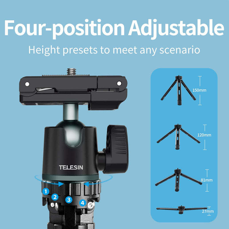  [AUSTRALIA] - Camera/Phone Tripod, Aluminum 360 Rotation with Phone Holder/Camera Adapter/Extension Arm for DSLR iPhone Samsung Canon Go Pro Vlogging Live Streaming Tripod C Bundle