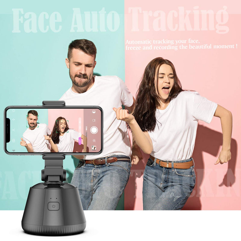  [AUSTRALIA] - Futheda Smartphones Gimbal Stabilizer, 360° Rotation Smart Tracking Holder, Face Object Shooting Selfie Stick Mount for Tripod, Suit for Photographing Vlog Videos Shooting (Black) Black