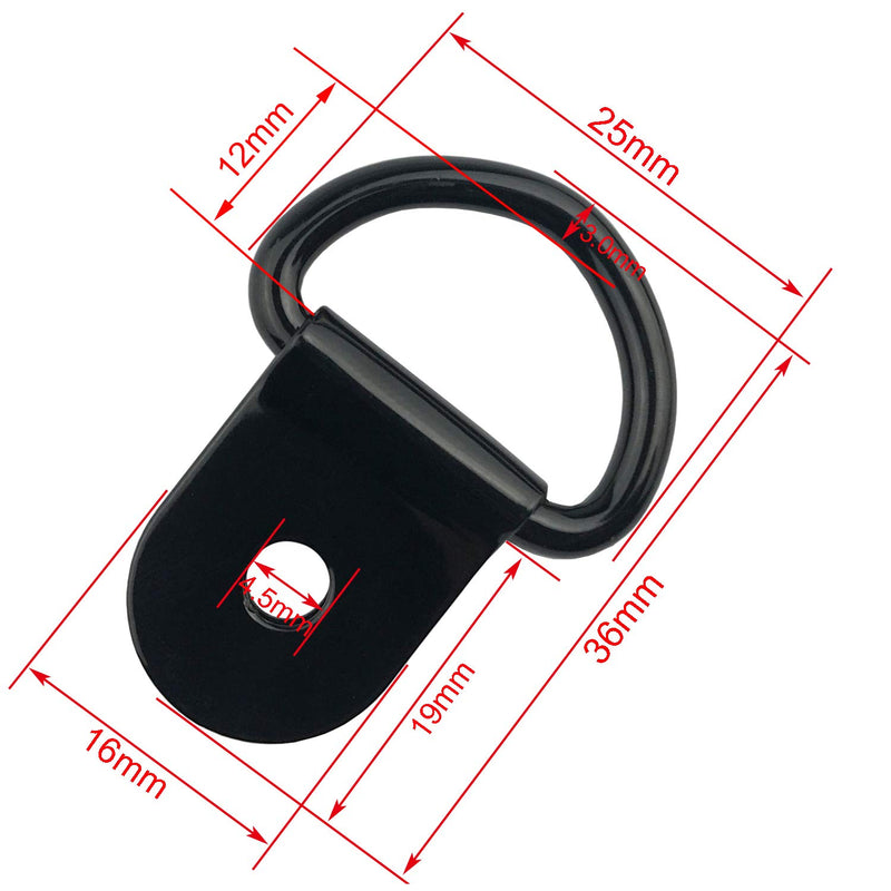  [AUSTRALIA] - 30 Pack Small Steel D-Ring Tie Downs, ExcelFu D Rings Anchor Lashing Ring for Loads on Case Truck Cargo Trailers RV Boats, Black