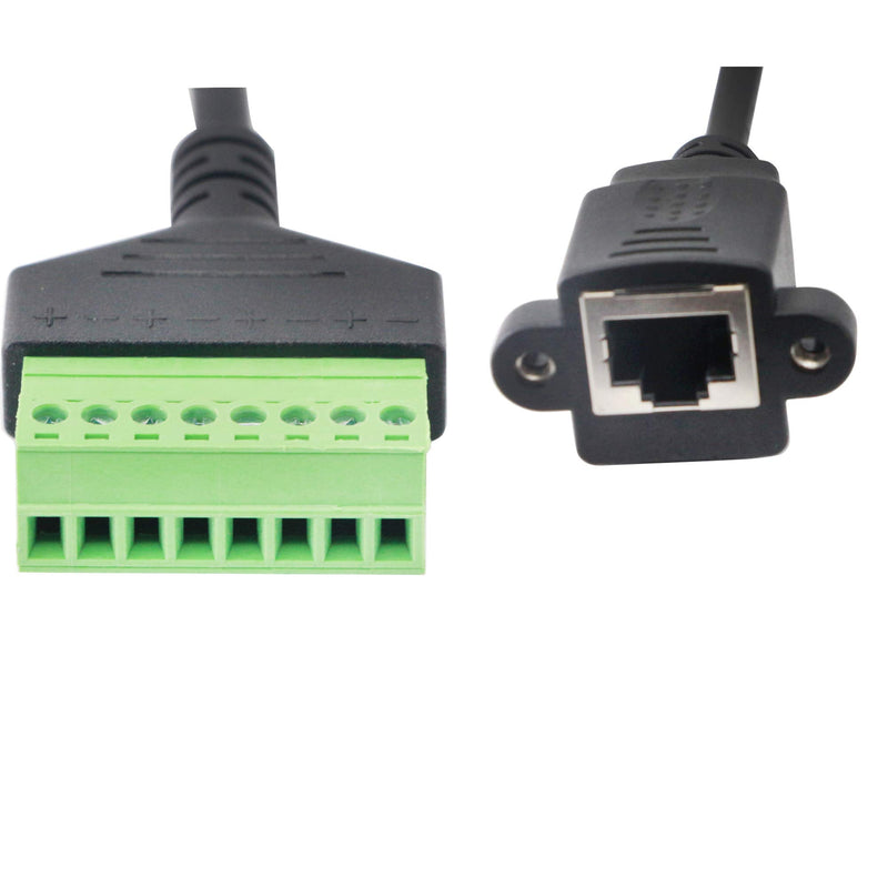  [AUSTRALIA] - RJ45 screw terminal adapter, RJ45 male to terminal block 8-pin adapter RJ45 female to 8 pin