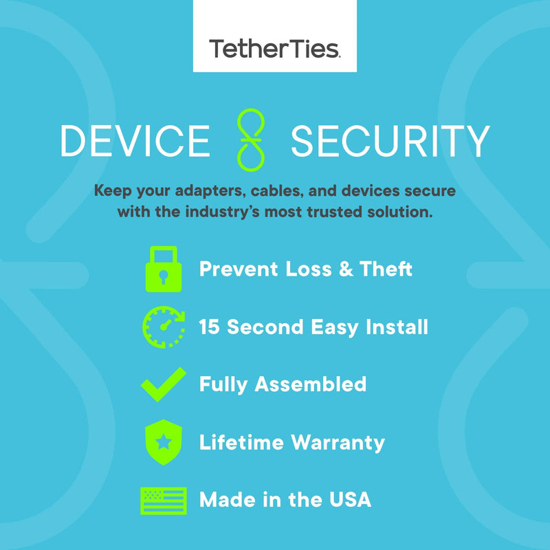  [AUSTRALIA] - TetherTies Cable Tethers White 5 Pack | Patented Pre-Assembled Adapter Tethers | Secure Your Computers Adapters & Mac Dongles | Easy Installation | Free Crimping Tool 5 Pack of TetherTies Cable Tethers