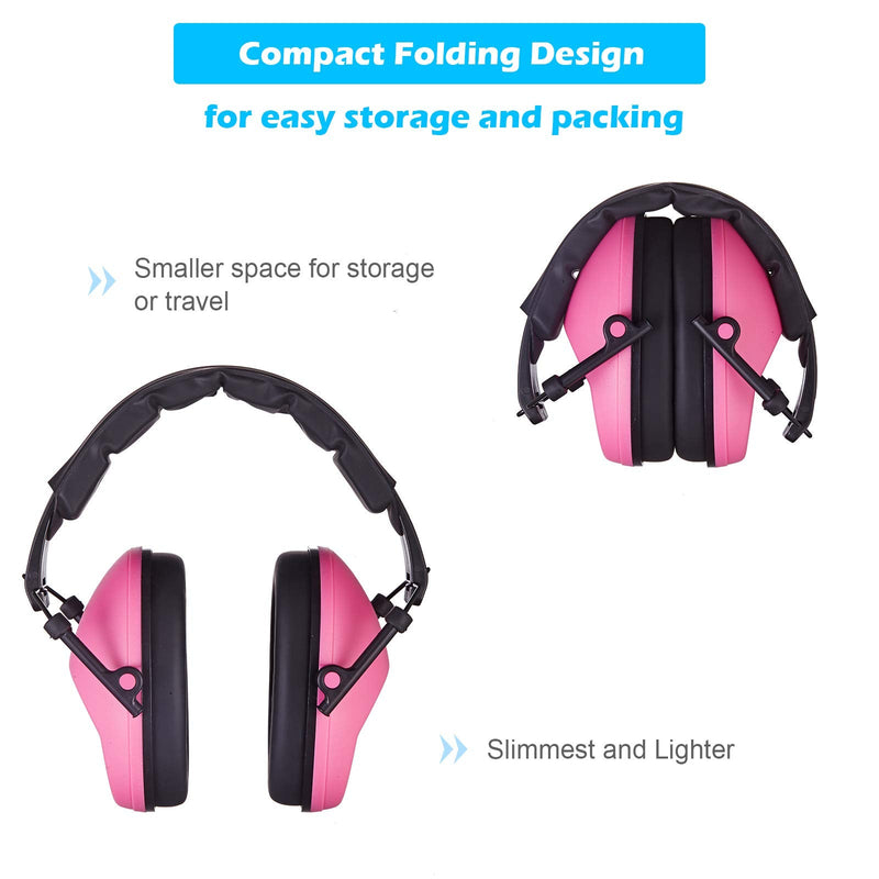  [AUSTRALIA] - Huarui Noise Canceling Ear Muffs, Shooting Ear Muffs,Shooters Ear Protection Pink