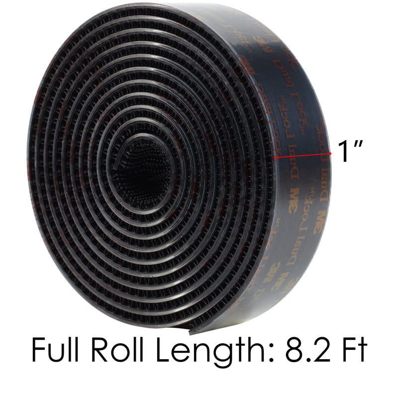  [AUSTRALIA] - Dual Lock SJ3550 1" X 8.2 Ft Reusable Fastener Heavy Duty Adhesive Hook Lock Sticky Black Mounting Tape Black Color for Indoor and Outdoor(3550A) 1" X 8.2Ft