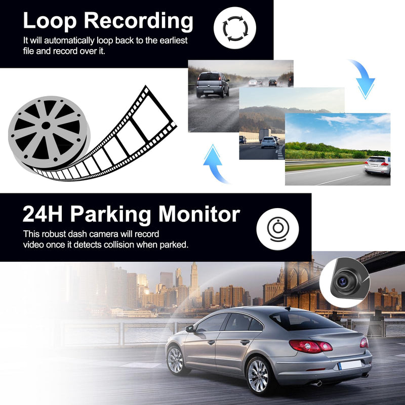  [AUSTRALIA] - 4.5" Mirror Dash Cam Backup Camera 1080P FHD Front and Rear View Mirror Camera for Cars Dual Lens Cam Loop Recording 170°Wide Angle G-Sensor Parking Assistance 4.5"