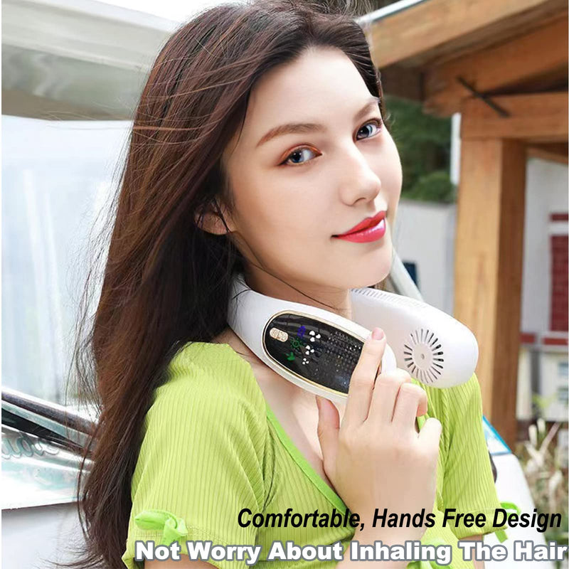  [AUSTRALIA] - Portable Neck Fan，4000mAh USB Rechargeable Personal Fan,3 Speeds 83 Air Outlet 360° Cooling Wearable Fan，Hand-free Neck Fan with Led screen for Women, Men, Office, Travel, Outdoor
