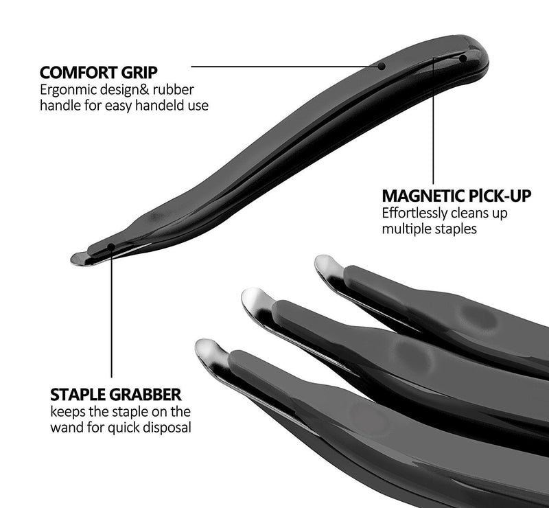  [AUSTRALIA] - KTRIO Staple Remover Professional Magnetic Easy Staple Removers Stapler Remover Staple Remover Tool Staple Puller Remover Staple Pullers for Office, School and Home 3PCS Black