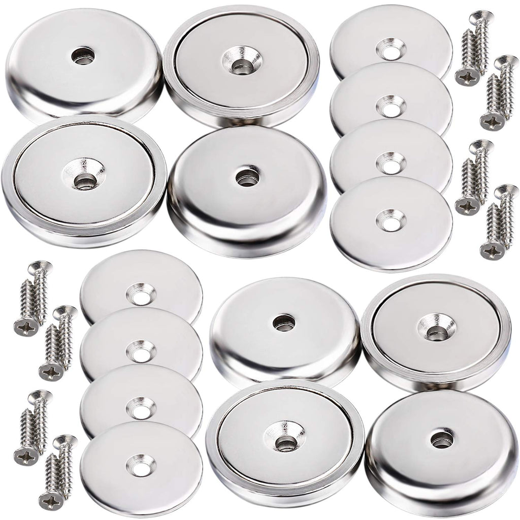  [AUSTRALIA] - DIYMAG Neodymium Round Base Cup Magnet,100LBS Strong Rare Earth Magnets with Heavy Duty Countersunk Hole,Stainless Screws,Iron Sheet for Refrigerator Magnets,Office,etc-Dia 1.26 inch-Pack of 8