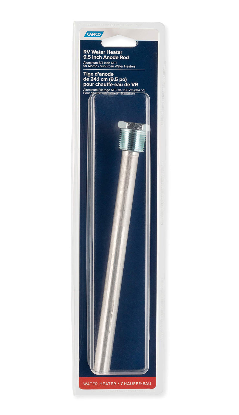  [AUSTRALIA] - Camco Aluminum Anode Rod- Extends the Life of Water Heaters by Attracting Corrosive Elements, Tank Corrosion Protection (11563) Aluminum - 3/4" NPT x .75"D x 9.5"L