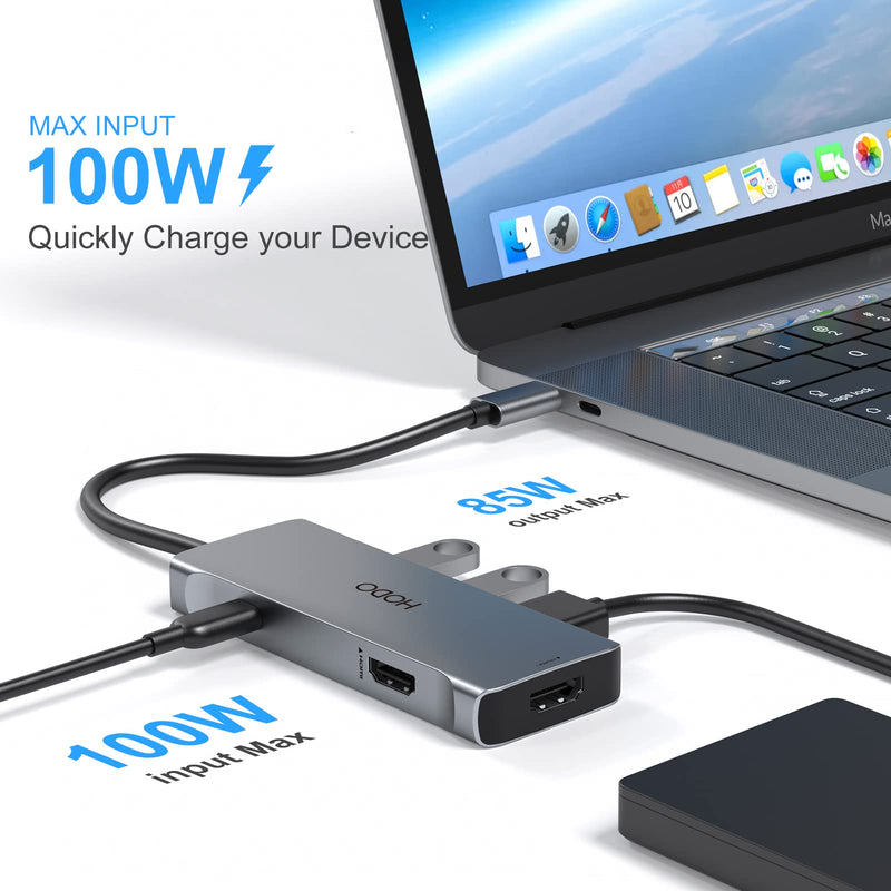  [AUSTRALIA] - Docking Station USB C Hub to Dual HDMI Adapter,Dual 4K Multi Monitors USB C Adapter with 2 HDMI Ports,3USB Port,PD for Windows Compatible with Dell XPS 13 15 17,Lenovo Yoga,HP elitebook 840 g8,etc 6 IN 1 USB C Hub