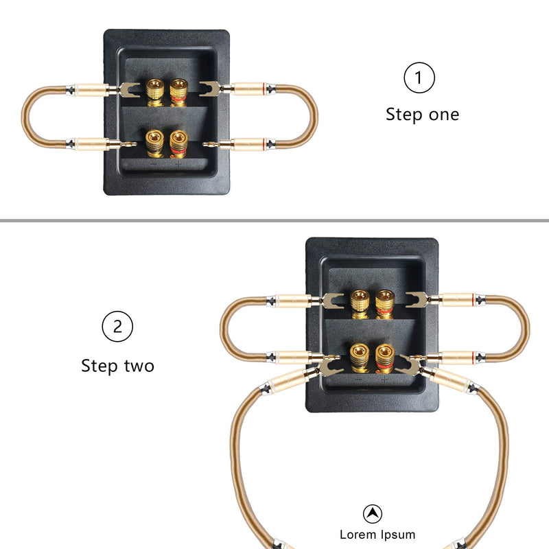  [AUSTRALIA] - SKW HI-FI Series BiWire Jumpers, Speaker Jumper Cable, 6N OCC Banana to Spade Wire - Set of 2 (2 Cables)