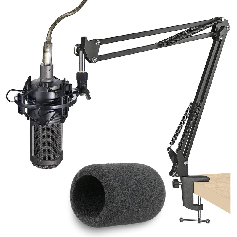  [AUSTRALIA] - YOUSHARES AT2020 Mic Stand with Pop Filter - Microphone Boom Arm Stand with Foam Windscreen for AT2020 USB + AT2035 Condenser Microphone