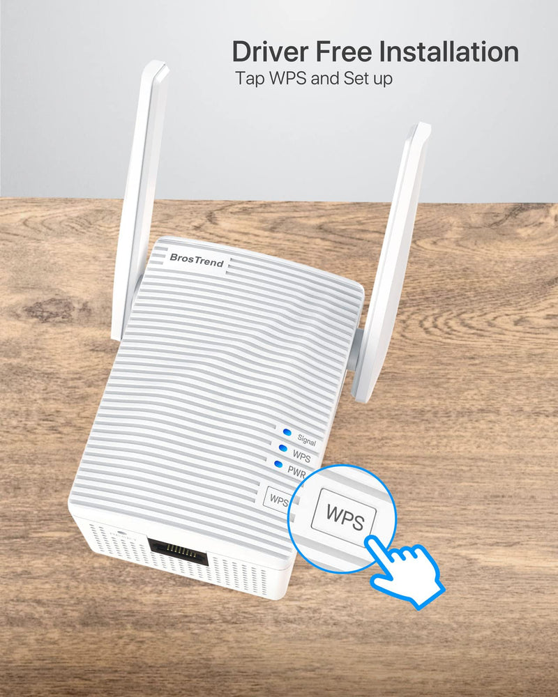 [AUSTRALIA] - BrosTrend Dual Band 1200Mbps WiFi Bridge, Convert Your Wired Device to Wireless Network, Works with Any Ethernet-Enabled Devices, WiFi to Ethernet Adapter with Standard RJ45 LAN Port, Easy Setup
