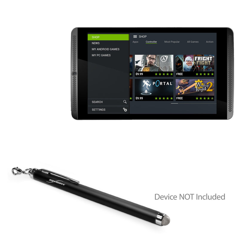 Nvidia Shield Tablet X1 Stylus Pen, BoxWave [EverTouch Capacitive Stylus] Fiber Tip Capacitive Stylus Pen for Nvidia Shield Tablet X1 - Jet Black - LeoForward Australia