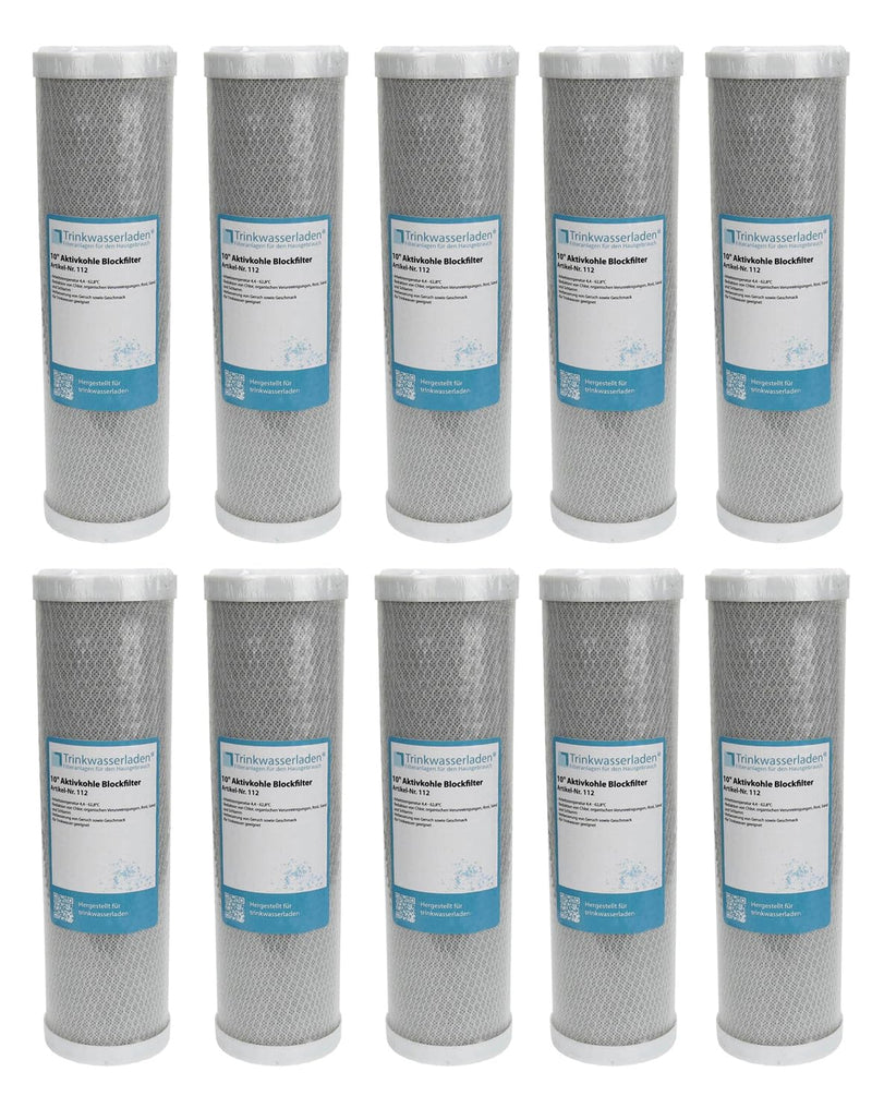  [AUSTRALIA] - 10x drinking water shop 10" activated carbon filter for reverse osmosis, coconut filter cartridge, drinking and well water & taste and odor neutralization