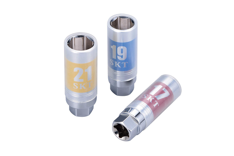 kauplus 3PCS 1/2” Dr. Wheel Protector Impact Socket Set, Thin Wall Lug Nut - Metric, Standard 6-Point, 17mm - 19mm - 21mm - LeoForward Australia