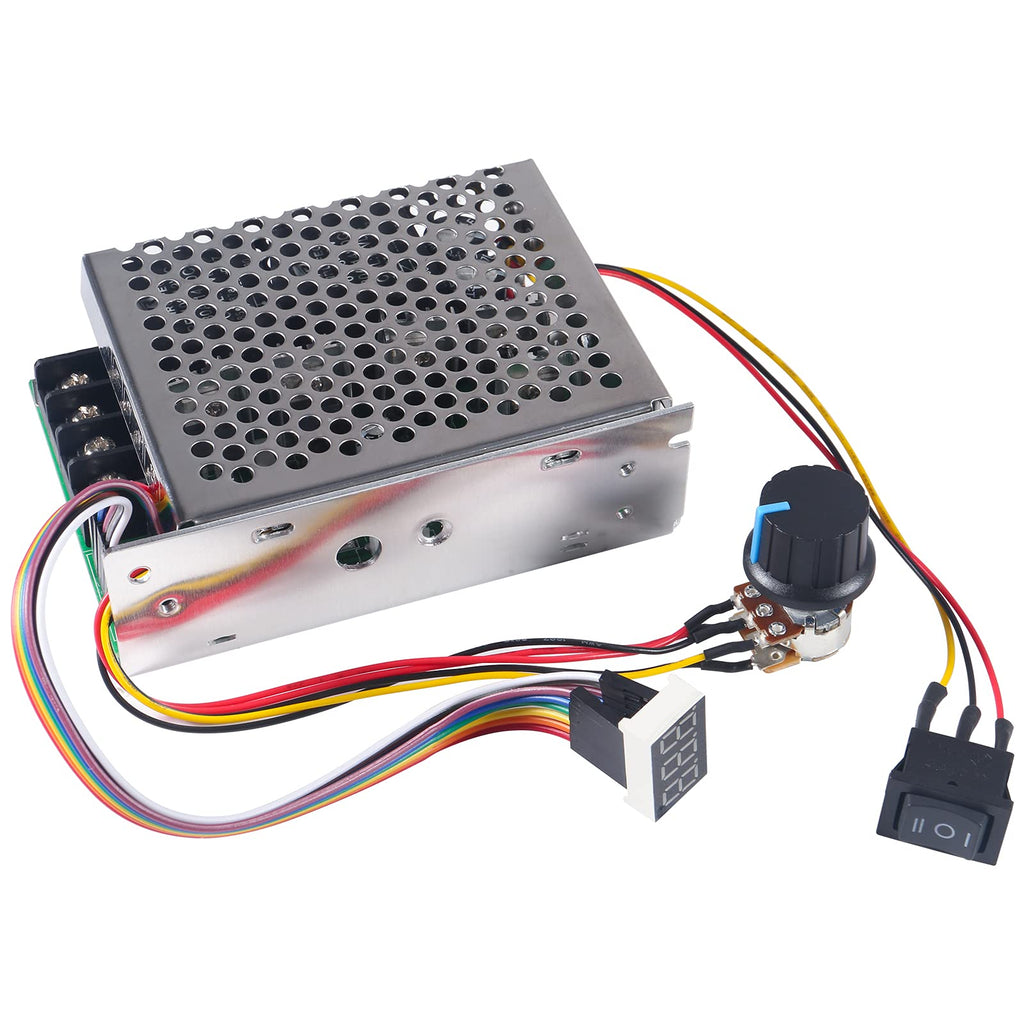  [AUSTRALIA] - DORHEA PWM DC Motor Speed Controller DC 10-55V 24V 36V 48V 60A Stepless Motor Speed Controller with Adjustable Potentiometer Forward-Brake-Reverse Switch and LED Digital Display DC Brush Motor