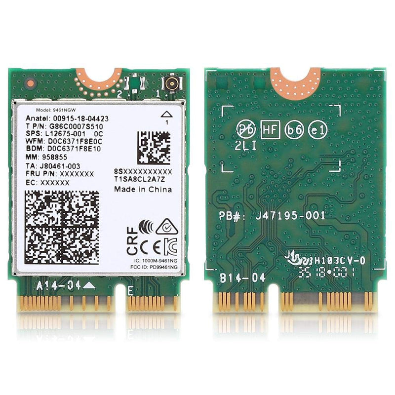  [AUSTRALIA] - Wendry Network Card,Intel 9461NGW Wireless Network Card,Bluetooth 5.0 Network Card,Support 2.4G / 5G Network(M.2 Interface,433Mbps)