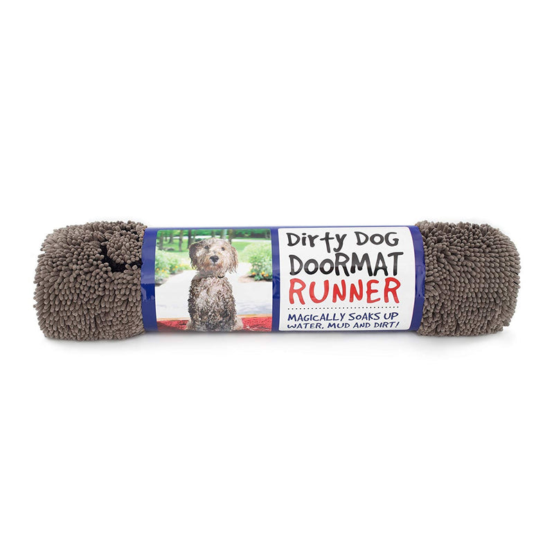  [AUSTRALIA] - The Original Dirty Dog Doormat, Ultra Absorbent Advanced Microfiber Soaks Up Water and Mud, Super Gripper Backing Prevents Slipping Small Brown