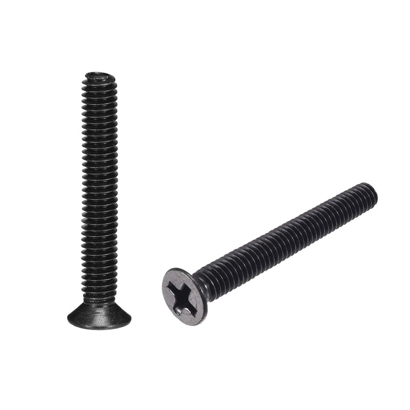  [AUSTRALIA] - uxcell M4 x 30mm Phillips Screw Fastener Black for Laptop PC TV Fan Switch 50pcs