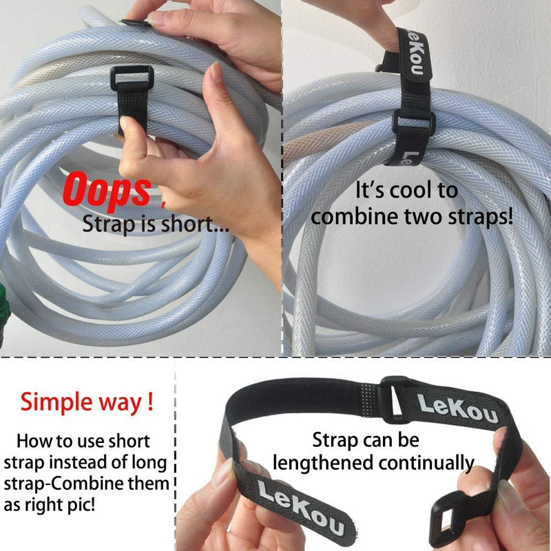  [AUSTRALIA] - Lekou 20 Pack(8" 12" 18") Adjustable Cable Strap Multipurpose Hook and Loop Cable Ties Wire Management Combo Pack