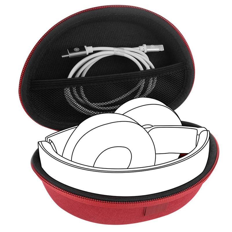  [AUSTRALIA] - Geekria Shield Headphone Case for Beats Solo3, Solo2, SoloHD Headphones, Replacement Protective Hard Shell Travel Carrying Bag with Room for Accessories (Luxe Red)