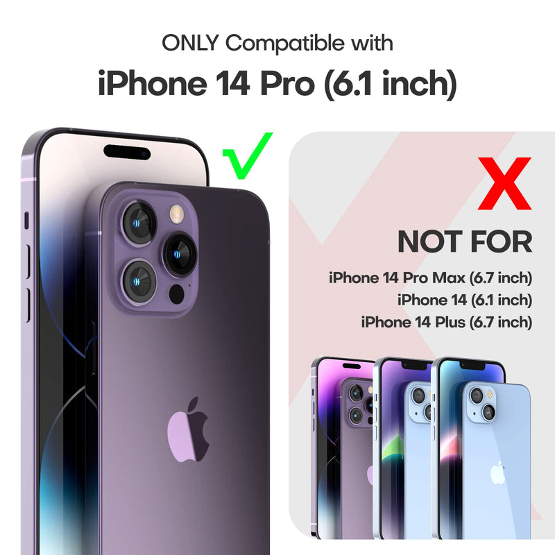  [AUSTRALIA] - TAURI [5 in 1] for iPhone 14 Pro Case Clear, [Not Yellowing] with 2X Tempered Glass Screen Protector + 2X Camera Lens Protector, [Military Grade Drop Protection] Shockproof Slim Phone Case 6.1 Inch Crystal Clear