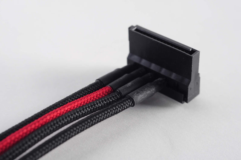  [AUSTRALIA] - Silverstone Tek Sleeved Extension Power Supply Cable with 1 x 4 Pin to 4 x SATA Connectors (PP07-BTSBR) PP07-BTSBR Black/Red