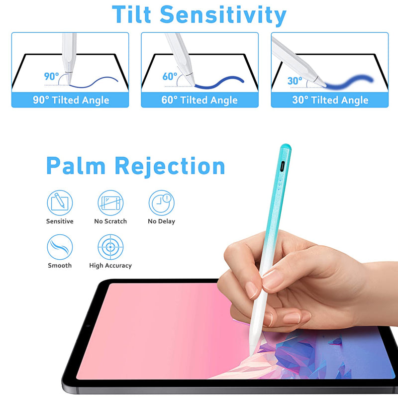  [AUSTRALIA] - Stylus Pen for ipad, Active Pencil with Quick Charge, Palm Rejection Tilt Sensor, Magnetic Apple Pen Compatible with 2018-2022 iPad Pro 11"/12.9",iPad 10/9/8/7/6,iPad Mini 5/6,iPad Air3/4/5- Blue C-30 mins Charge-Blue