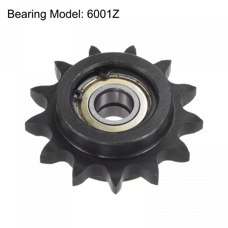  [AUSTRALIA] - uxcell #40 Chain Idler Sprocket, 12mm Bore 1/2" Pitch 13 Tooth Tensioner, Black Oxide Finished C45 Carbon Steel with Insert Double Bearing for ISO 08A Chains