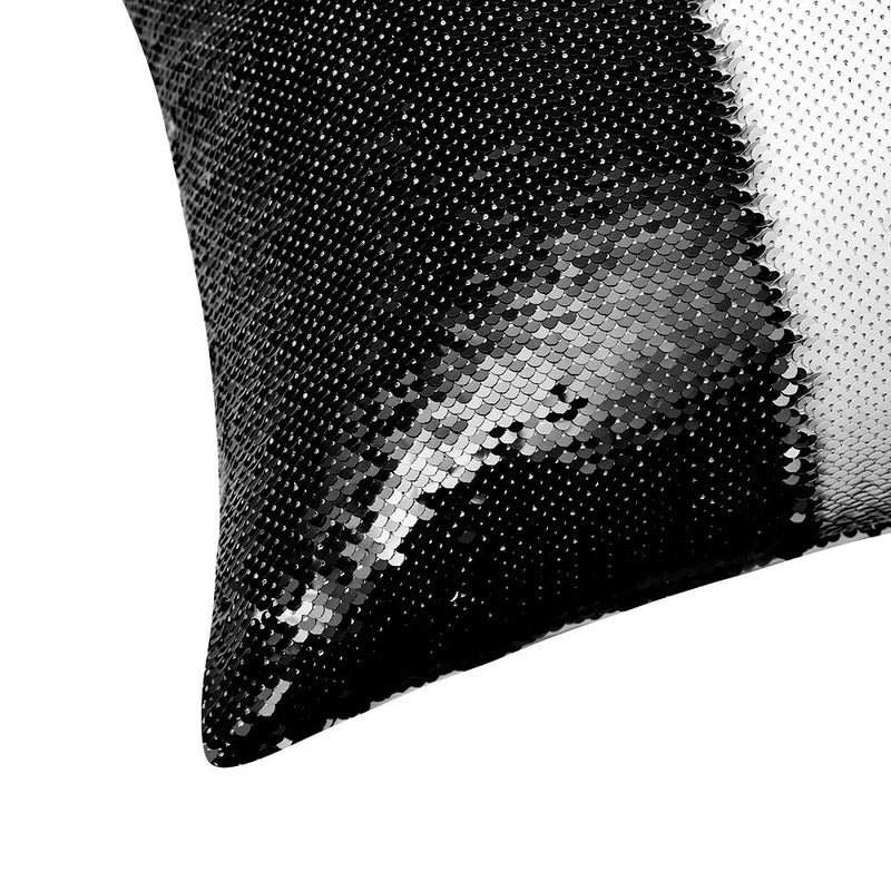  [AUSTRALIA] - Jiamos One D Sequin Pillow Covers Funny Gag Gifts Magic Reversible Mermaid Throw Pillow Xmas Birthday Gift Accent Pillowcase 16x16 inches, no Filler Black