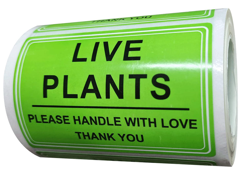 Green Live Plants Stickers for Shipping 2x3 inch Please Handle with Love Stickers Fragile Shipping Labels for Warehouse Pallet 250 pcs per roll Green 2 x 3 inch - LeoForward Australia