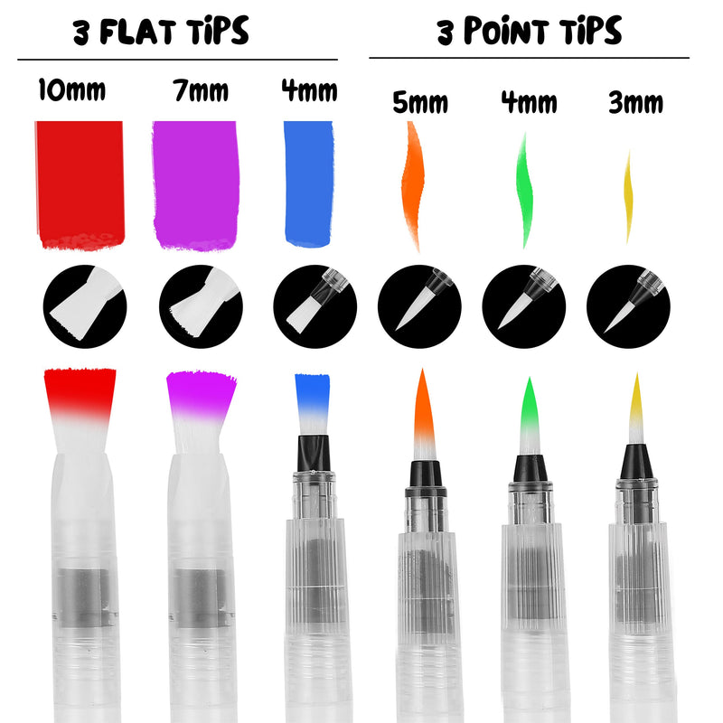  [AUSTRALIA] - Mr. Pen- Watercolor Brush Pens, 6 pcs, Water Brush Pens for Watercolor, Water Color Pen, Watercolor Paint Pens, Refillable Watercolor Brush Pens, Water Paint Brush, Water Brushes for Watercolor