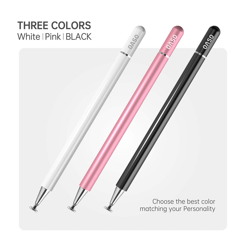 Stylus Pen for iPad, Disc Tip Pencil Tablet Stylus Compatible with Apple iPad pro/iPad 6/7/8th/iPhone/Samsung Galaxy Tab/Chromebook/All Touch Screens (White) White - LeoForward Australia