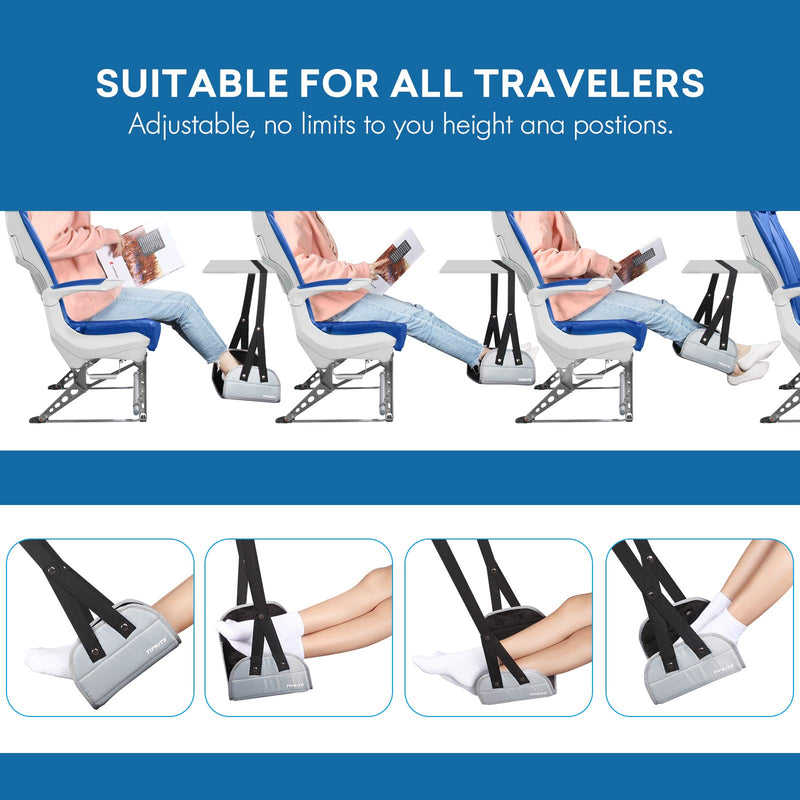 TIPKITS Airplane Footrest with Comfortable No Clashing Base, Portable Travel Foot Rest Made with Premium Memory Foam, Airplane Travel Accessories to Reduce Swelling and Soreness, Gifts for Travelers - LeoForward Australia