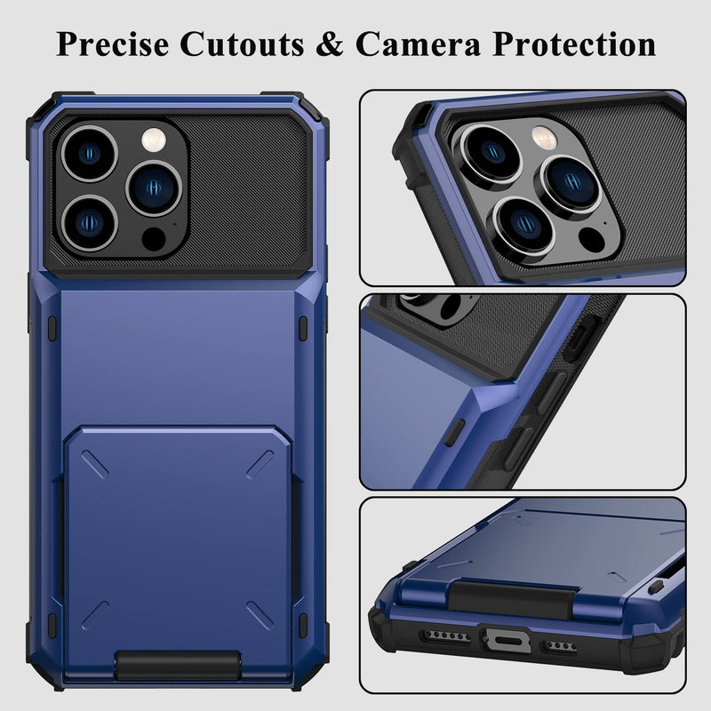  [AUSTRALIA] - LakiBeibi for iPhone 14 Pro Max Phone Case,Dual Layer Non-Slip iPhone 14 Pro Max Case Wallet with Hidden Card Slot Storage 5 Cards Hard Shell Shockproof Case Flip Case for iPhone 14 Pro Max,Royal Blue Royal Blue iPhone 14 Pro Max 6.7"-(L)