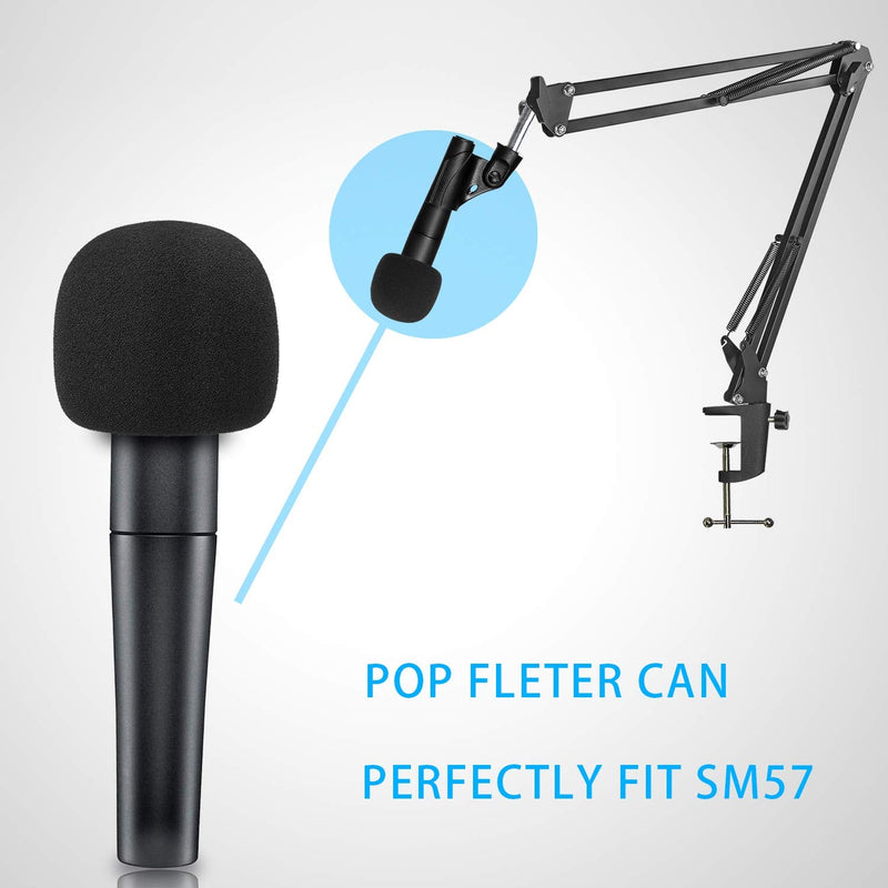  [AUSTRALIA] - SM57 Mic Stand with Pop Filter - Microphone Boom Arm Stand with Foam Windscreen Cover for SM57-LC Cardioid Dynamic Microphonee by YOUSHARES