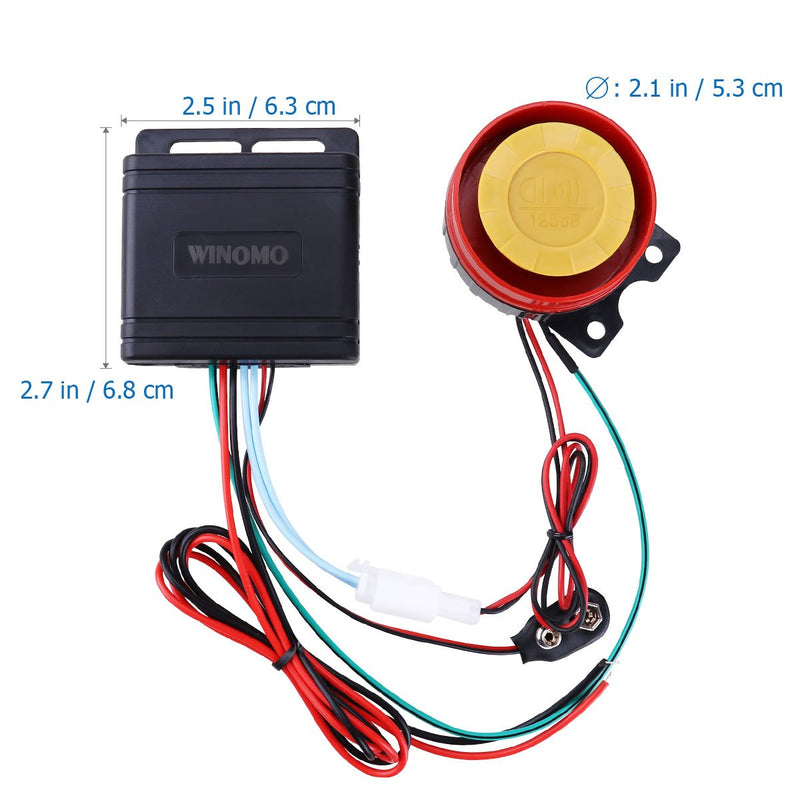  [AUSTRALIA] - WINOMO Motorcycle Alarm System Anti Theft Security System with Double Remote Control 12v Universal