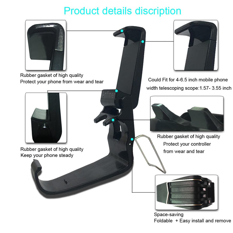 WEPIGEEK Foldable Controller Mobile Phone Holder/Cellphone Clamp/Clip Compatible with Microsoft Xbox One/Xbox One S/Steelseries Nimbus/SteelSeries Stratus XL/Steam Controllers（not Controller) - LeoForward Australia