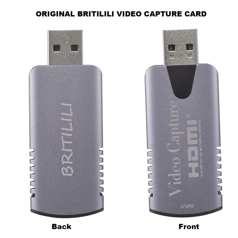  [AUSTRALIA] - BRITILILI Audio Video Capture Device Cards, HDMI to USB 2.0, High Definition 1080p 30fps - Record Directly to Computer for Gaming, Streaming, Teaching, Video Conference or Live Streaming Broadcasting